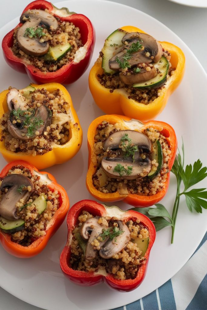 Vegan Stuffed Bell Peppers with Quinoa and Vegetables