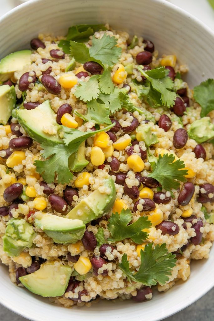 Quinoa Salad With Black Beans, Corn, and Avocado
