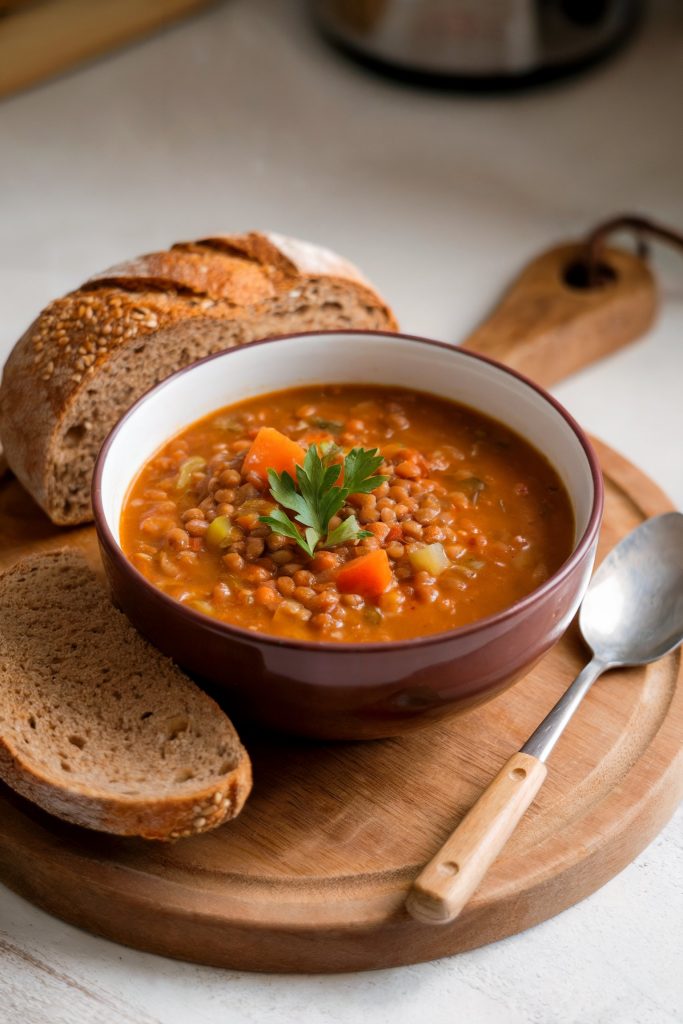 Lentil Soup With Whole Wheat Bread