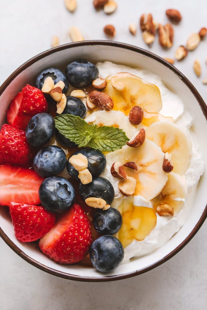 Cottage Cheese With Fruits and a Drizzle of Honey