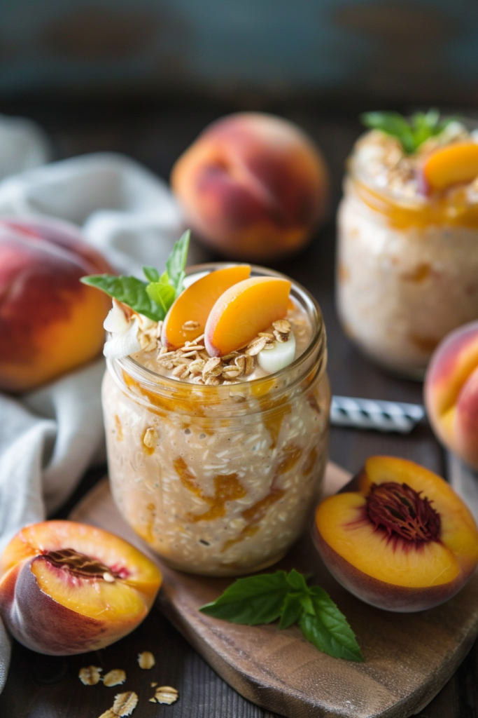 Peach Cobbler Overnight Oats