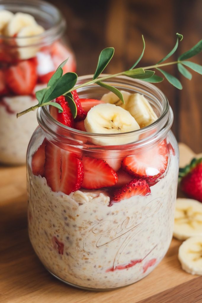 Strawberry Banana Overnight Oats