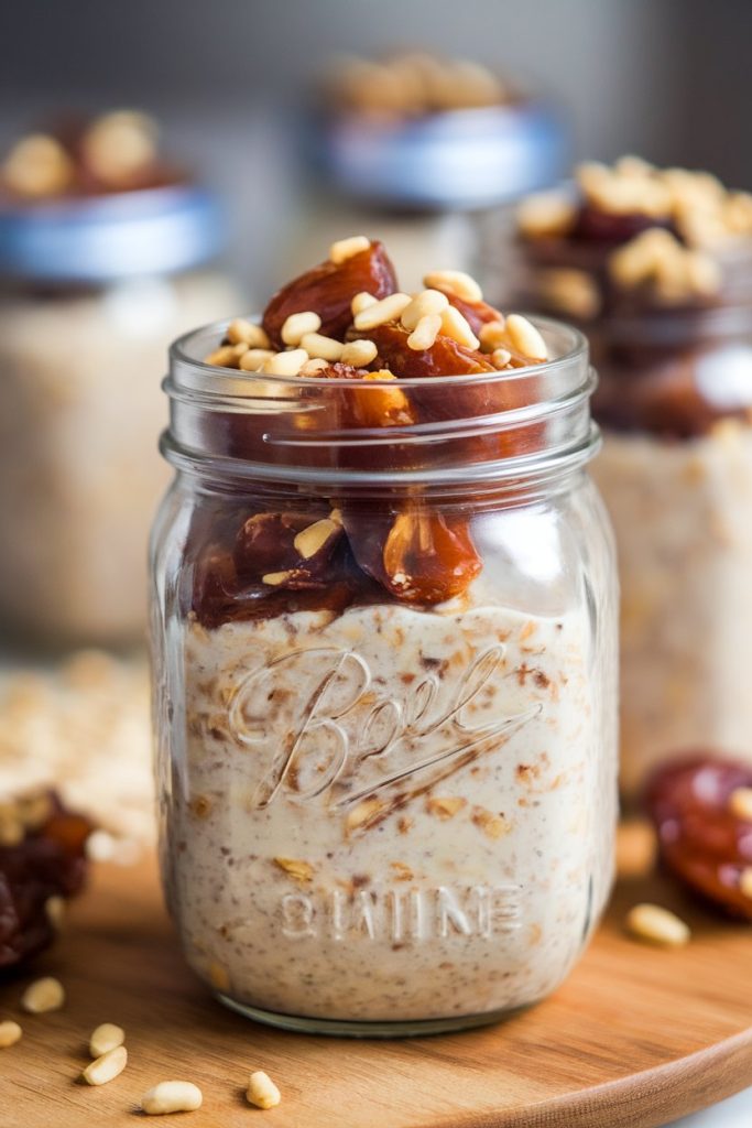 Date and Pine Nut Overnight Oatmeal