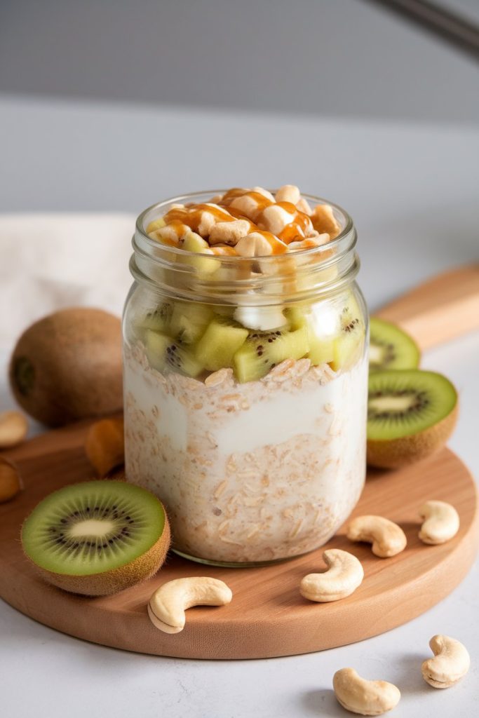 Kiwi Coconut Cashew Overnight Oatmeal