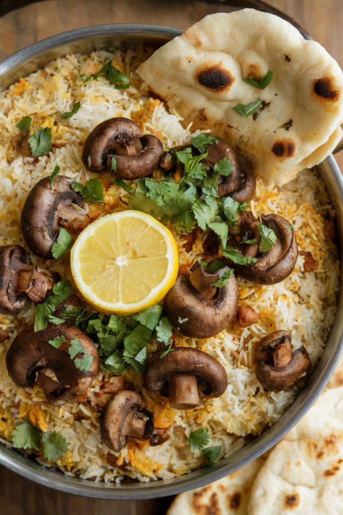 Kalan biryani (mushroom biryani)
