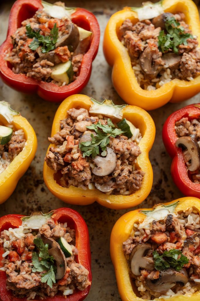 Stuffed Bell Peppers with Ground Turkey