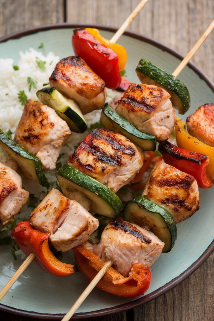 Grilled Chicken Skewers with Vegetables