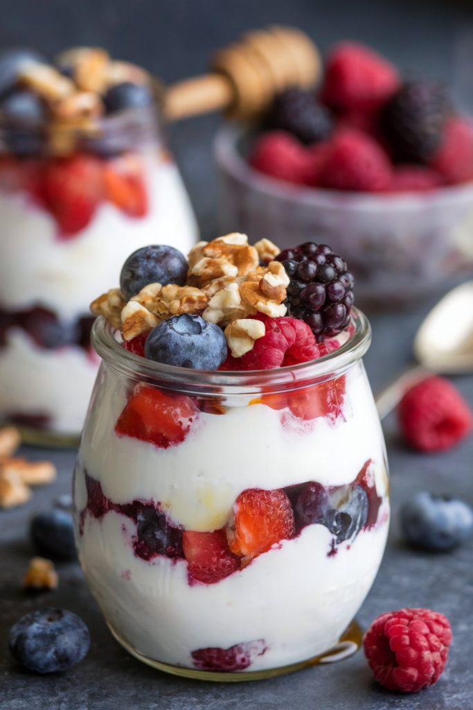 Greek Yogurt Parfait with Berries and Honey