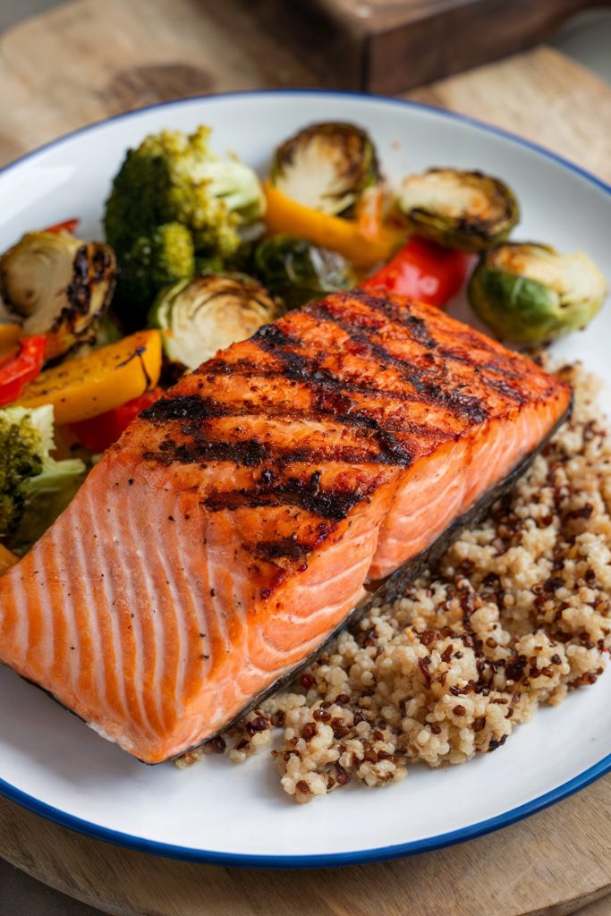 Grilled Salmon with Roasted Vegetables