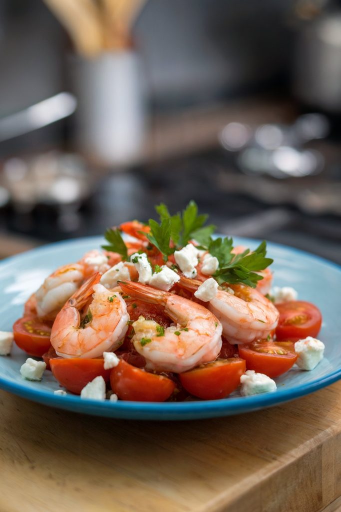Spicy Shrimp with Tomatoes and Feta