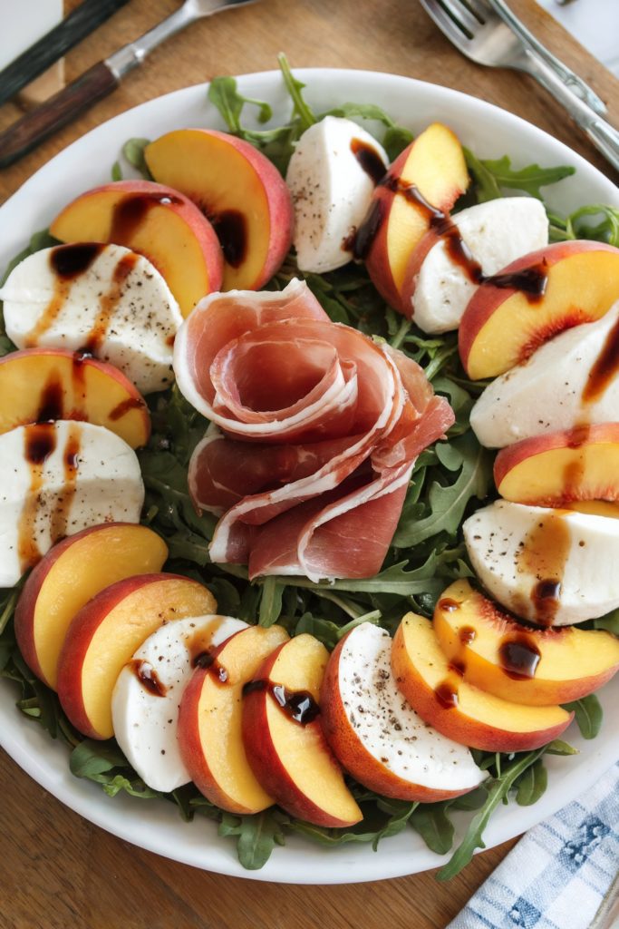 Peach and Prosciutto Salad with Balsamic Glaze