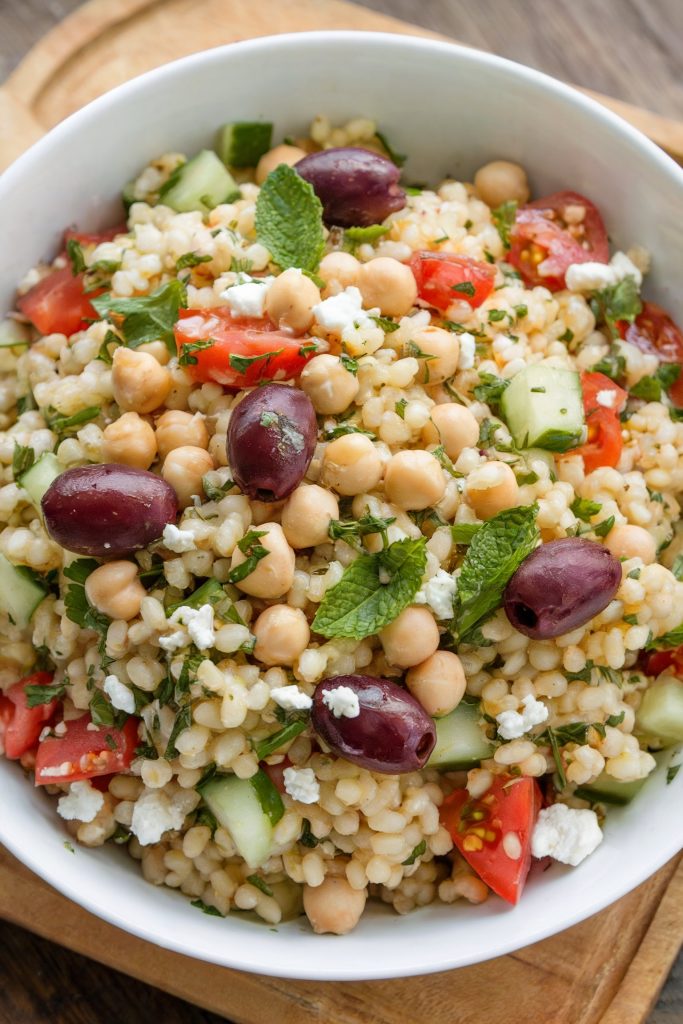 Mediterranean Barley Salad with Chickpeas and Herbs