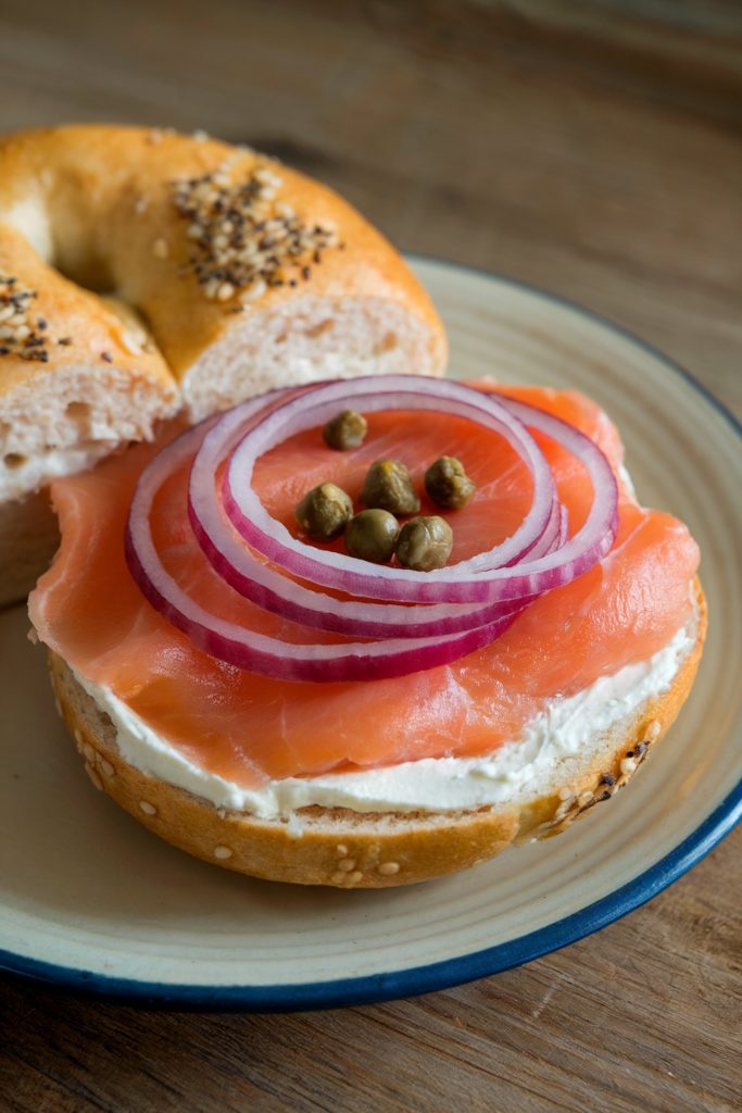 Smoked Salmon and Cream Cheese Bagel