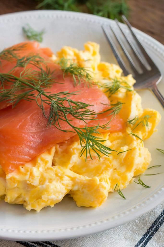 Scrambled Eggs with Smoked Salmon and Dill