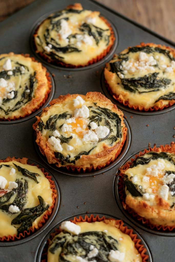 Mediterranean Muffin Cups with Spinach and Feta