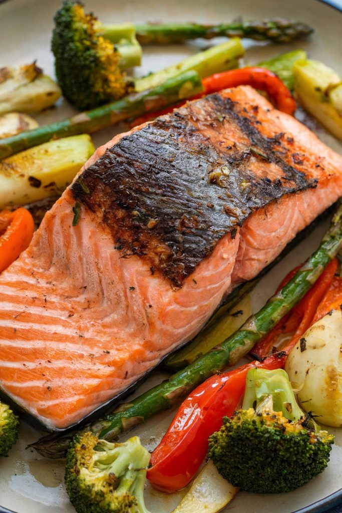 Grilled Salmon with Roasted Vegetables