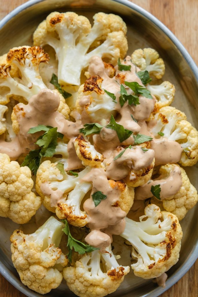 Roasted Cauliflower With Tahini Sauce