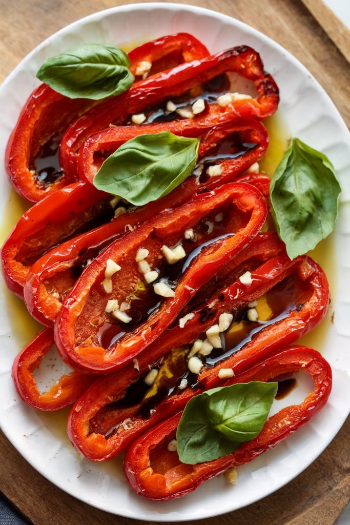 Roasted Red Peppers With Garlic and Olive Oil