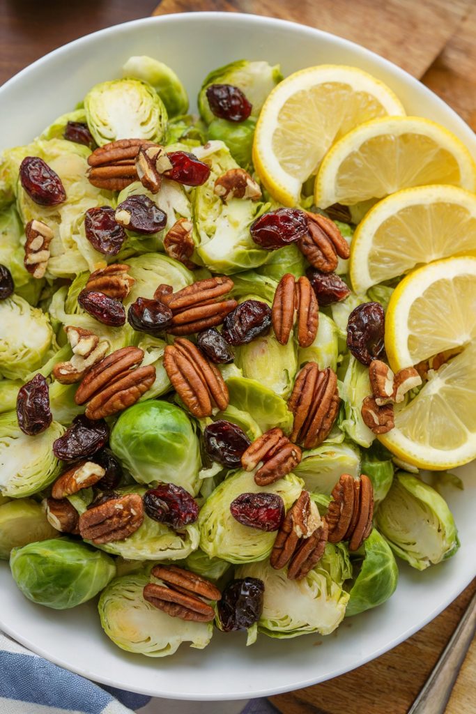 Chopped Brussels Sprouts With Cranberries and Pecans