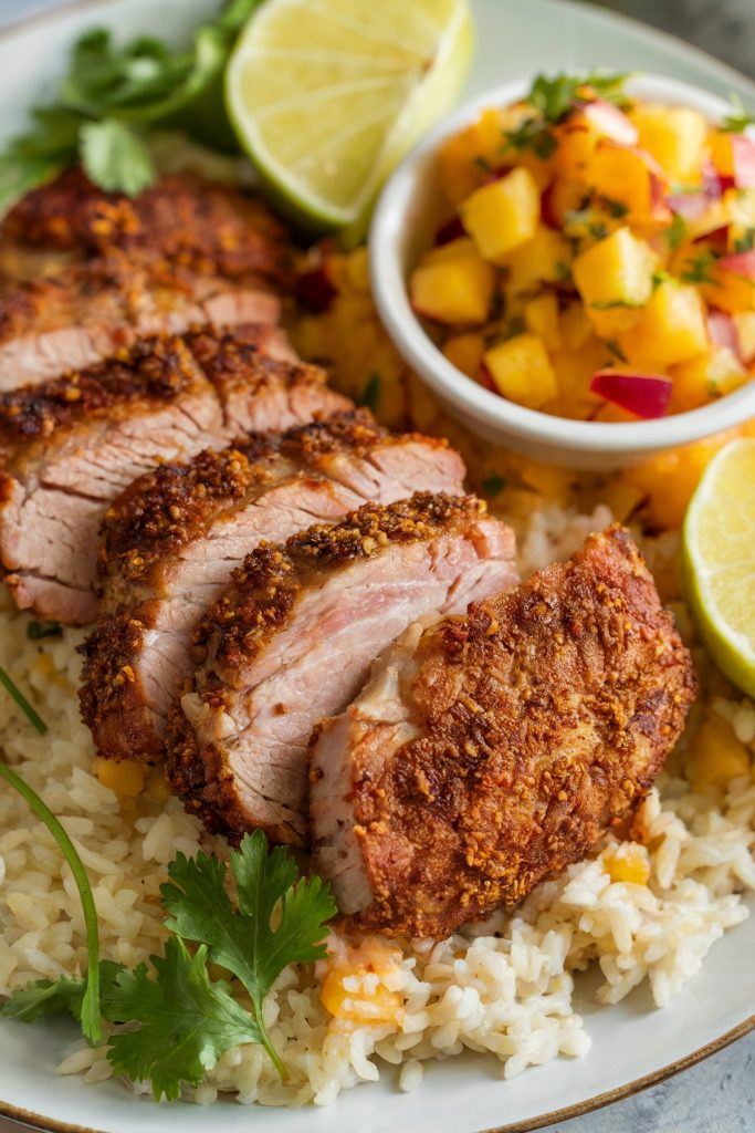 Spice-Rubbed Pork Medallions With Peach Salsa
