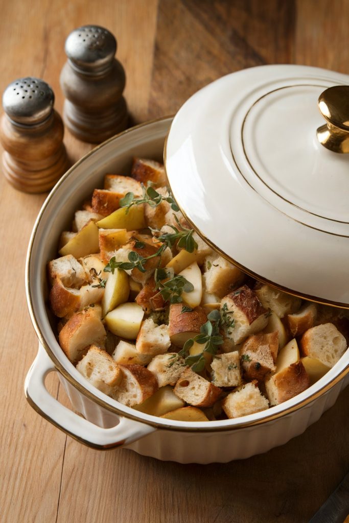 Savory Bread Stuffing With Pears