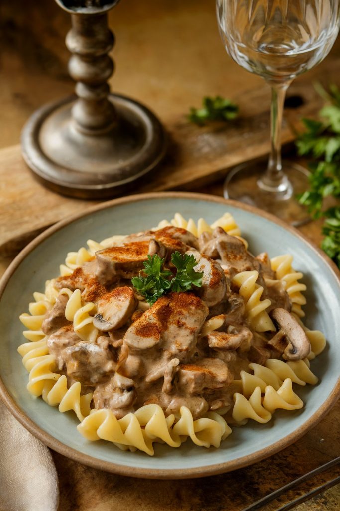 Cinnamon-Spiced Beef Stroganoff