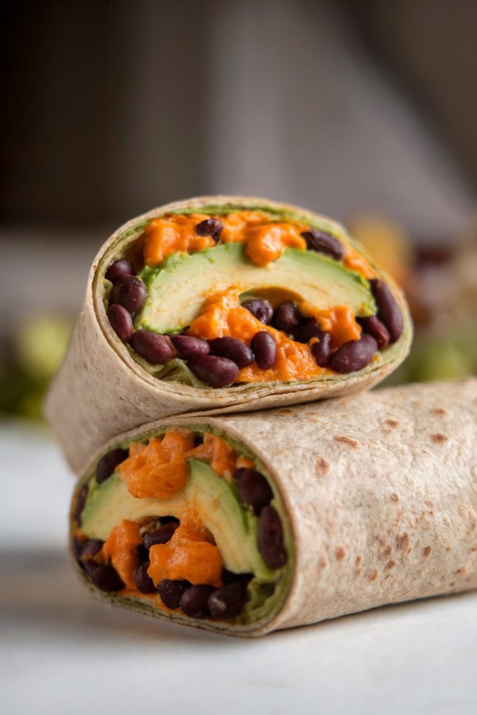 Breakfast Burrito with Sweet Potato and Black Beans