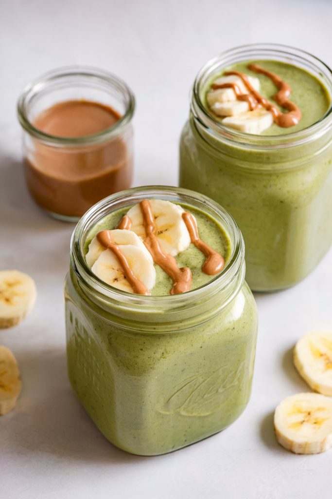Smoothie with Spinach, Banana, and Almond Butter