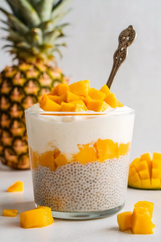 Cottage Cheese with Pineapple and Chia Seeds