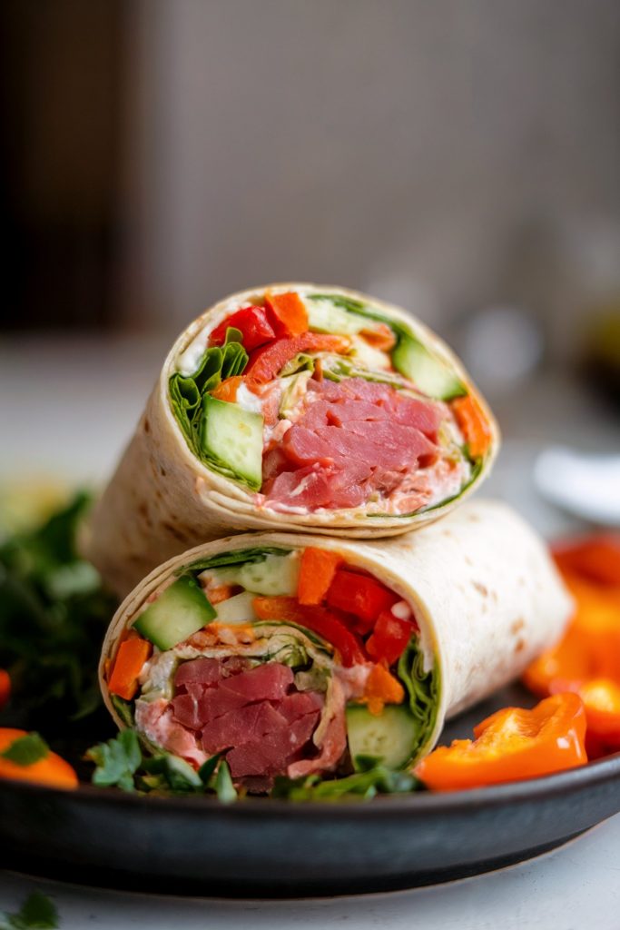 Spicy Tuna Wraps with Avocado and Cucumber