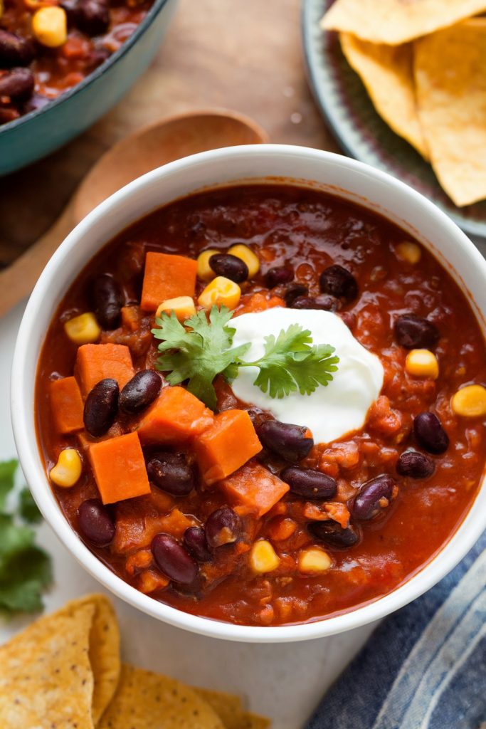 Vegetarian Chili with Sweet Potatoes and Black Beans