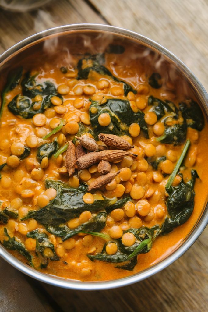 Lentil Curry with Spinach and Coconut Milk