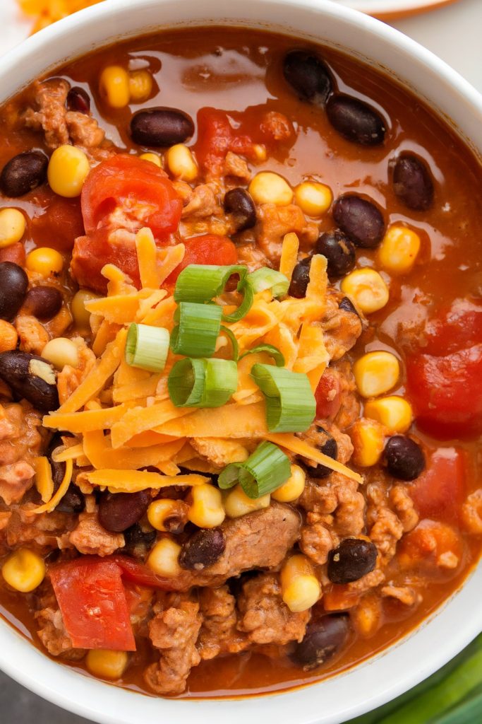 Turkey Chili with Black Beans and Corn
