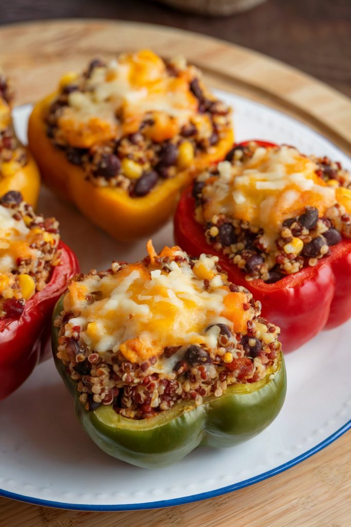 Vegetarian Stuffed Bell Peppers with Quinoa and Black Beans