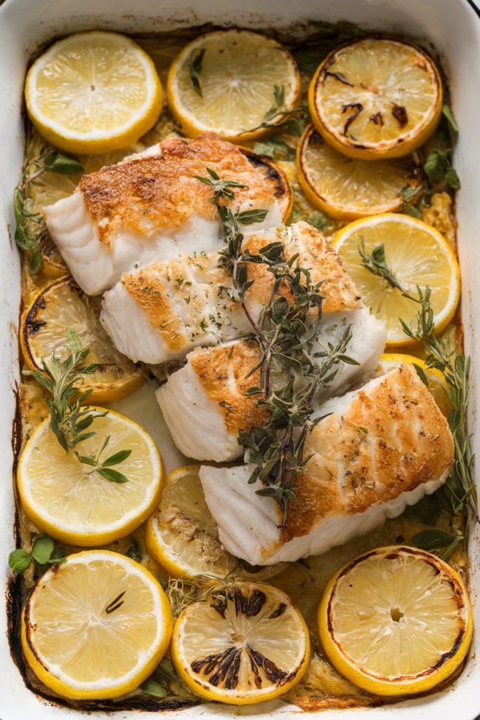 Baked Cod with Lemon and Herbs