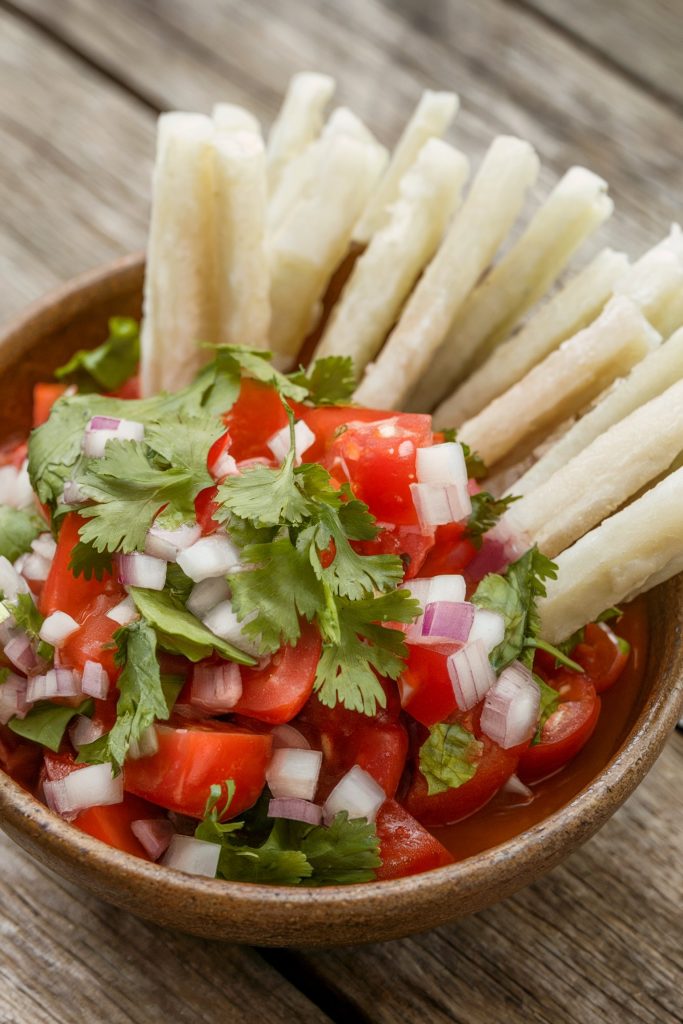 Salsa With Jicama Sticks