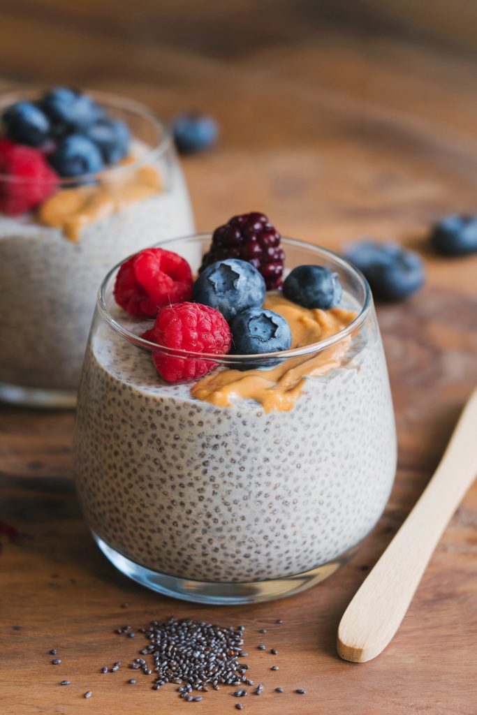 Chia Pudding with Fresh Berries and Almond Butter