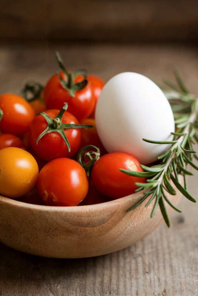 Cherry Tomatoes and Hard-Boiled Egg