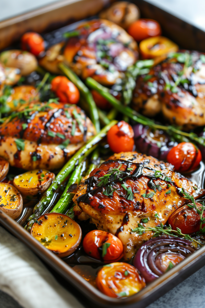 One Pan Balsamic Chicken and Veggies