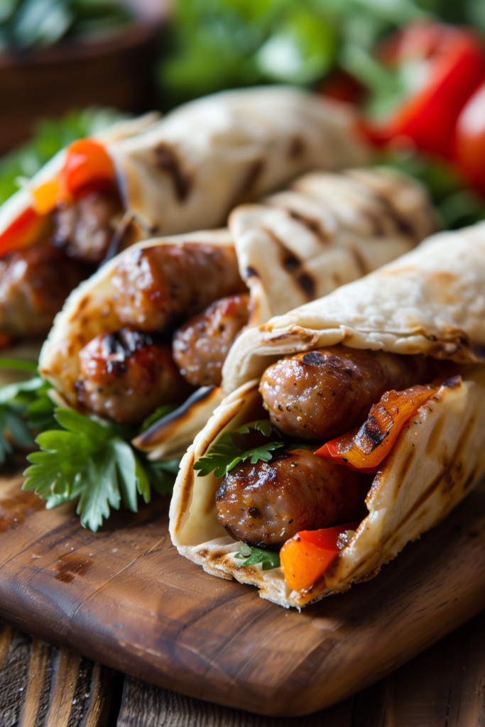 Grilled Italian Sausage Wraps