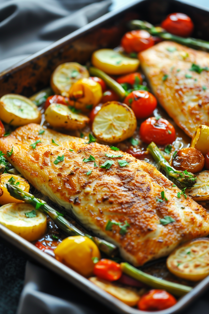 Healthy Baked Tilapia and Veggies