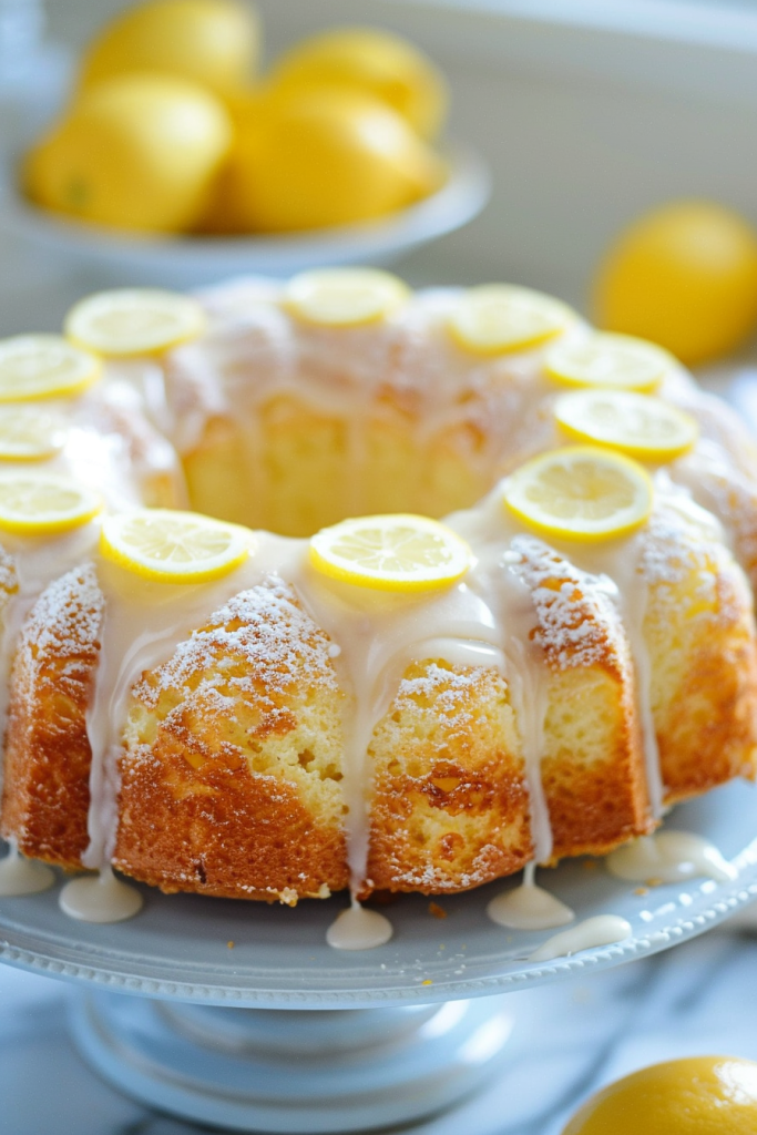 Lemon Angel Food Cake with Lemon Glaze
