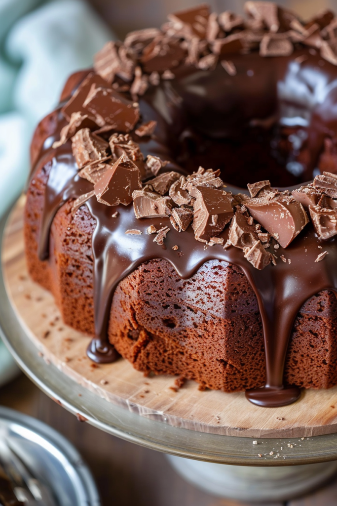 Chocolate Angel Food Cake with Chocolate Ganache