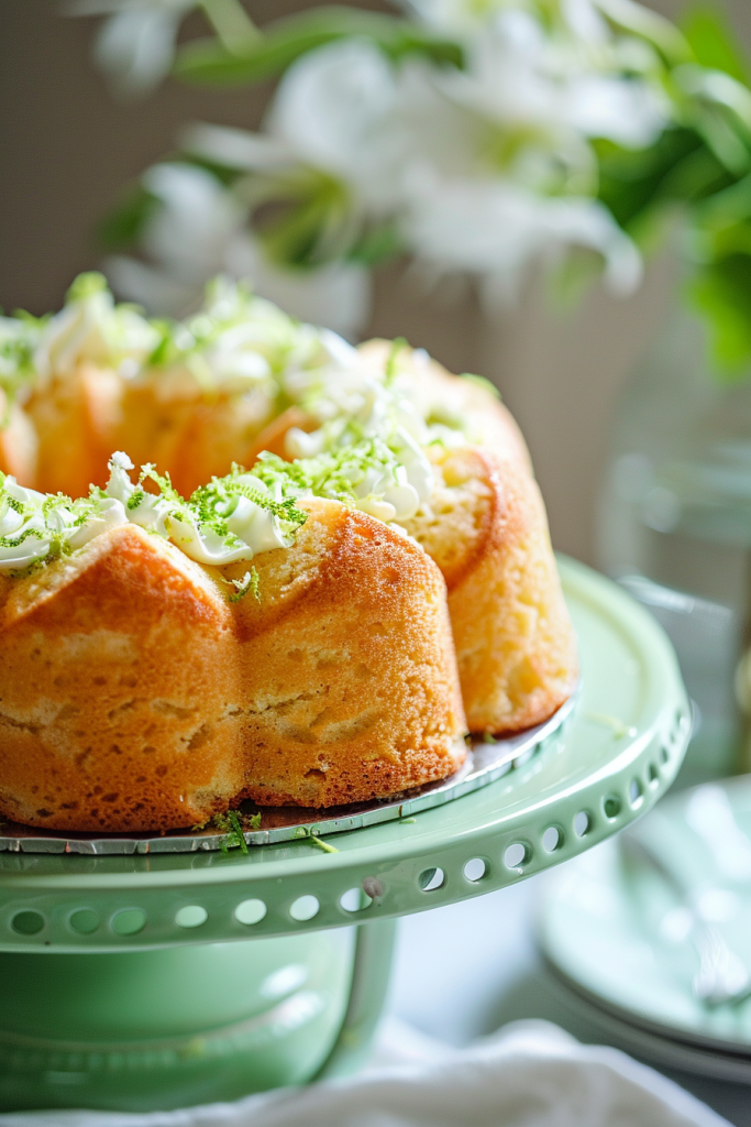 Key Lime Angel Food Cake with Key Lime Curd