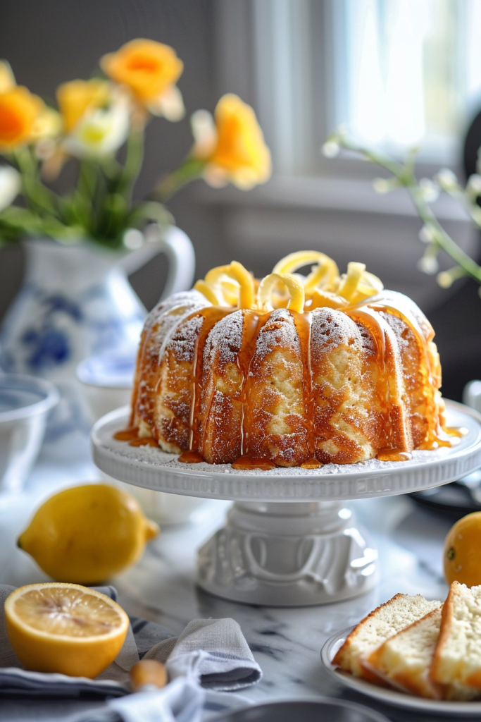 Earl Grey Angel Food Cake with Earl Grey Glaze