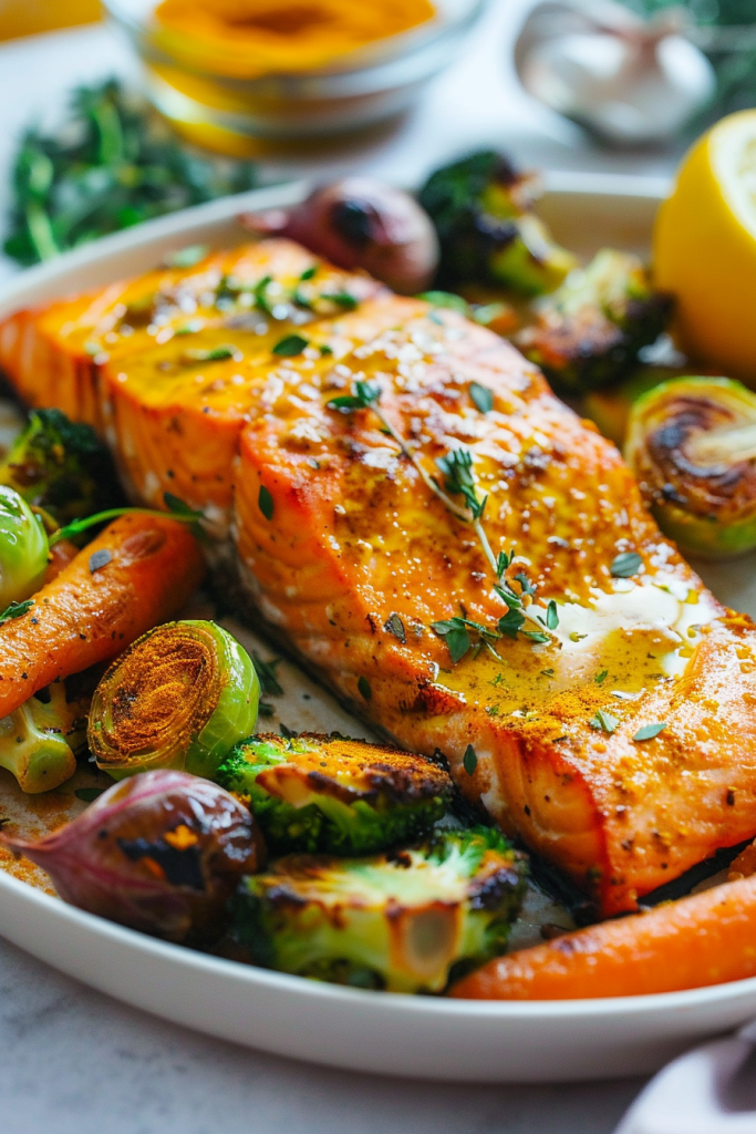 Turmeric Salmon with Roasted Vegetables