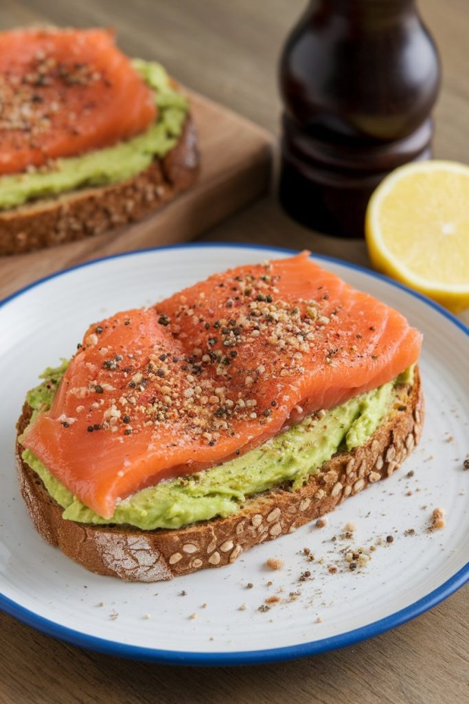 Avocado Toast with Smoked Salmon and Everything Bagel Seasoning