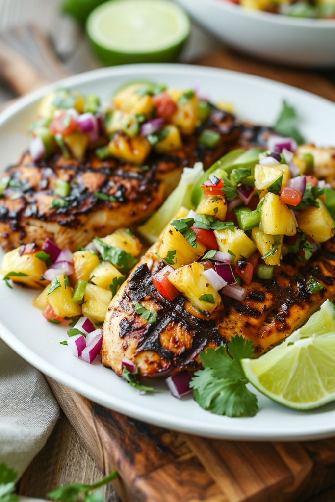 Pineapple Salsa with Grilled Chicken