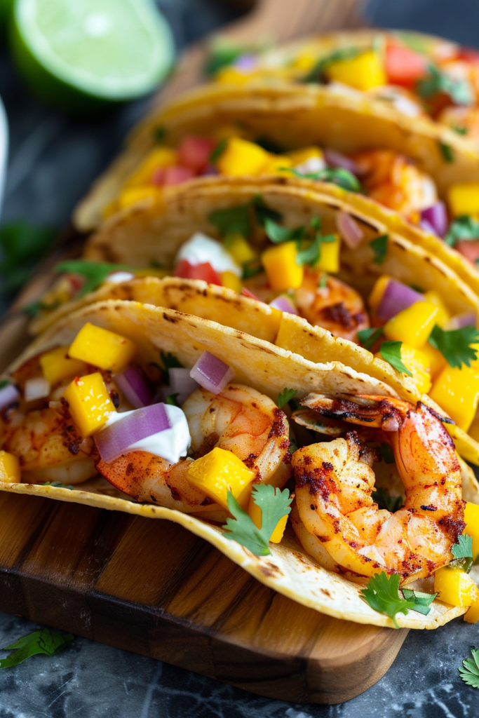 Spicy Shrimp Tacos with Mango Salsa