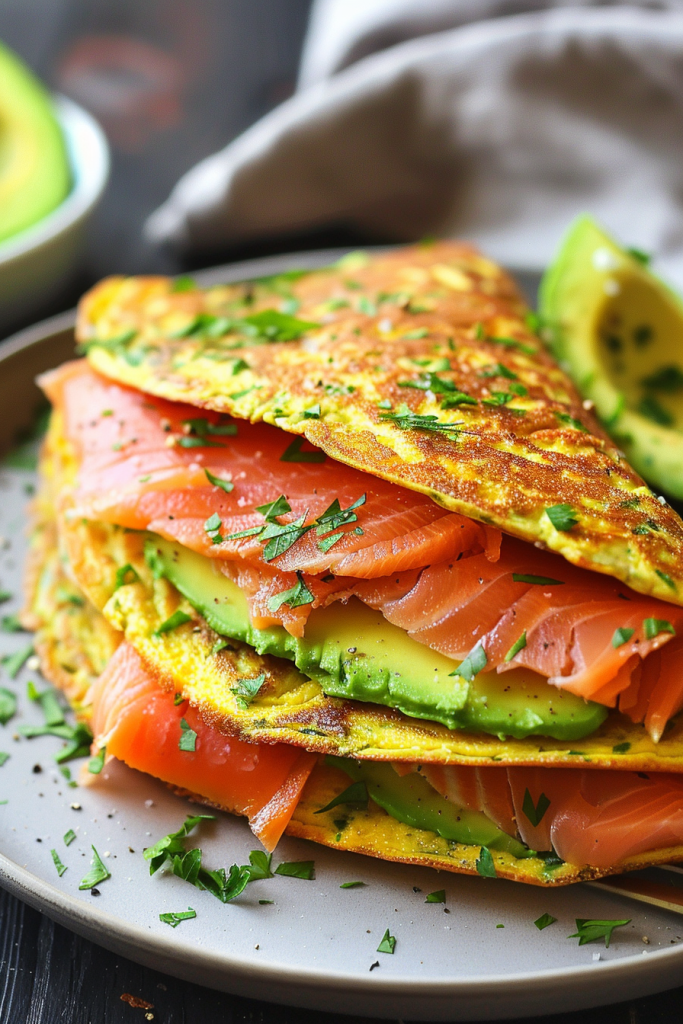 Creamy Avocado and Smoked Salmon Omelet